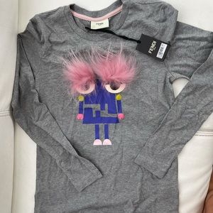 Fendi monster long sleeve t-shirt Sz 9 NWT